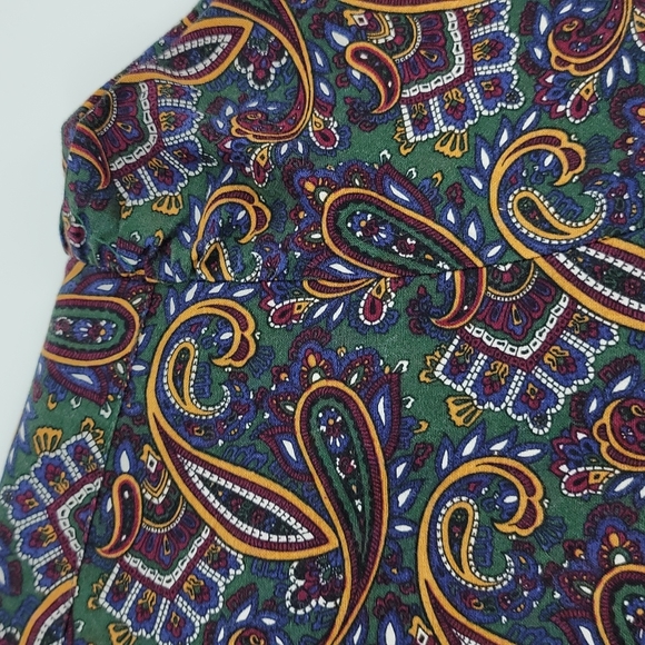 Vintage Mr. Witt 80's Paisley Crochet Trim Blouse size 16 - Picture 4 of 9